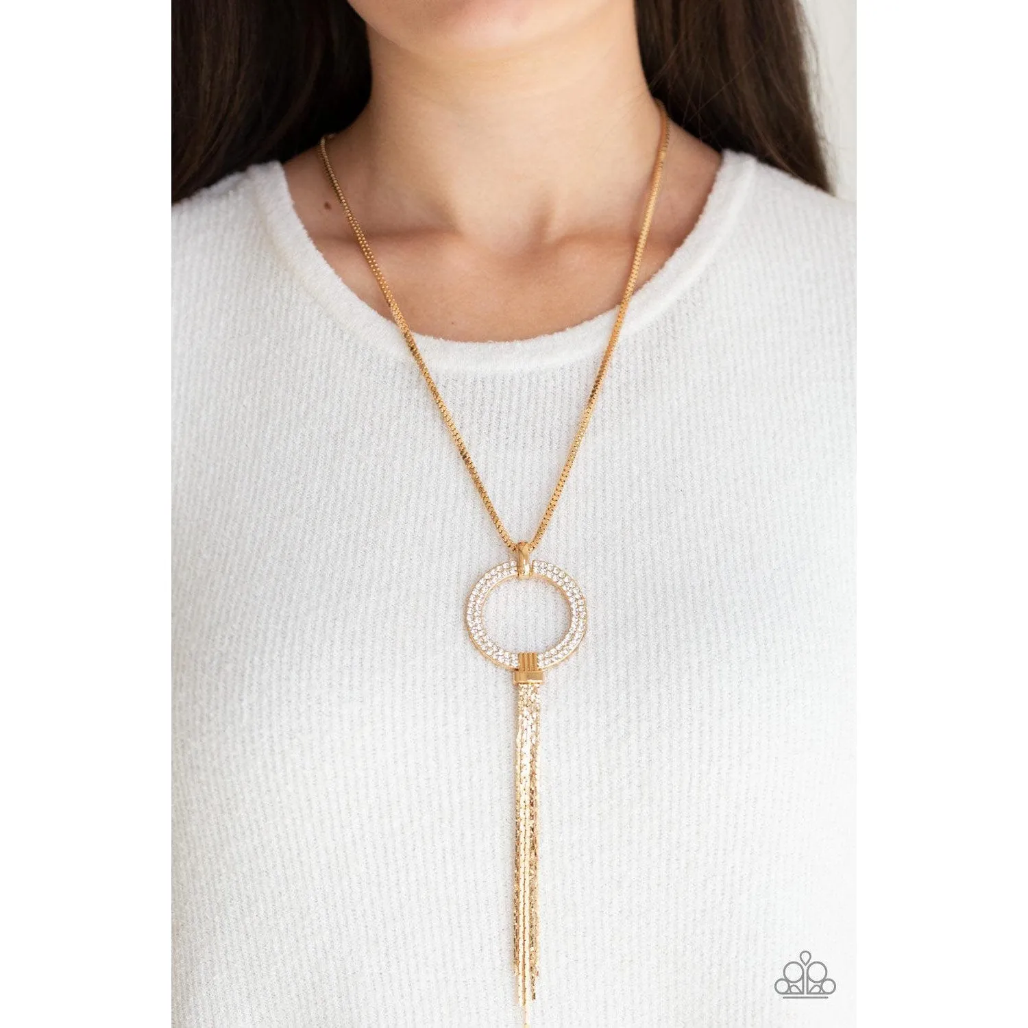 Paparazzi Not A HEIR Out Of Place Gold Necklace & Earrings Set