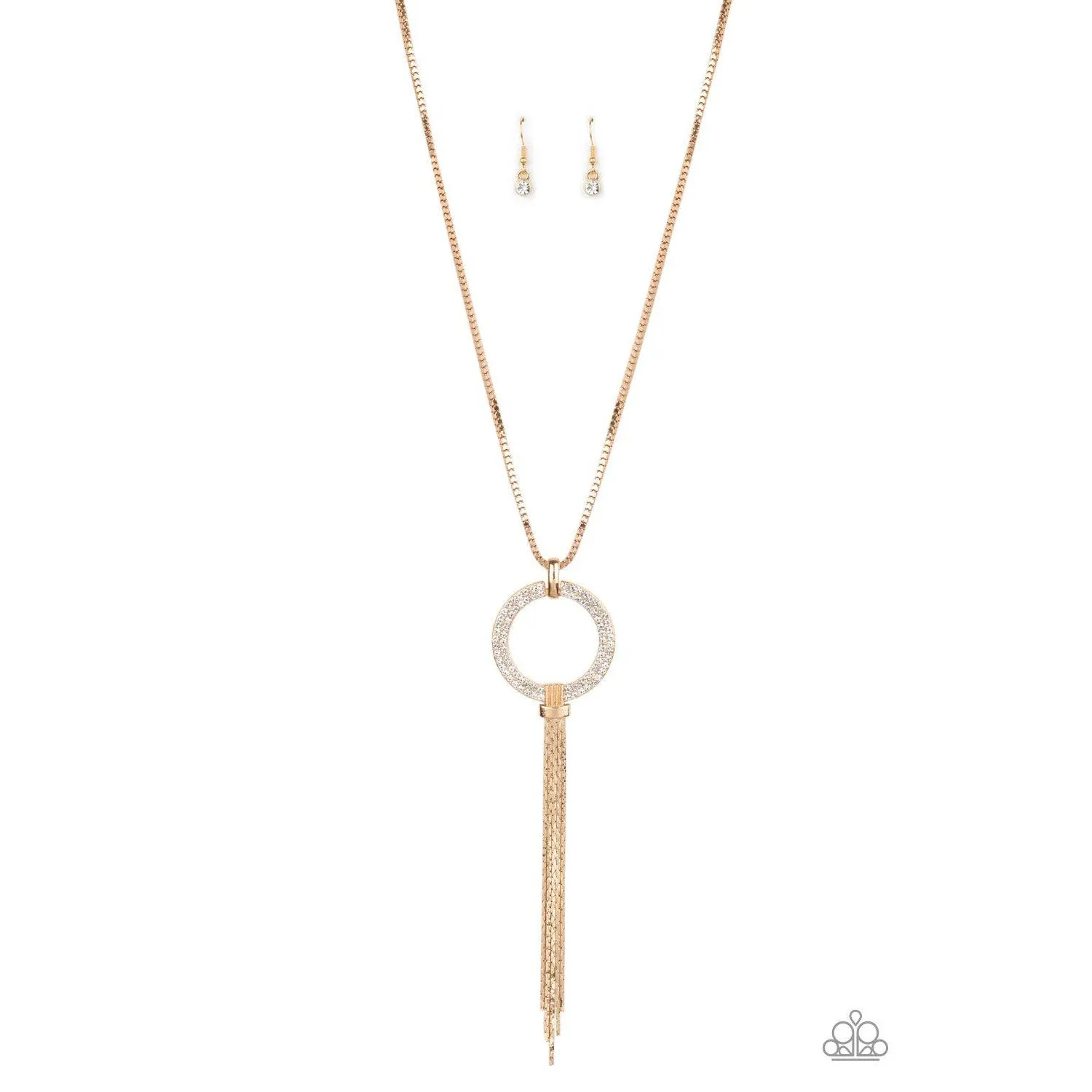 Paparazzi Not A HEIR Out Of Place Gold Necklace & Earrings Set