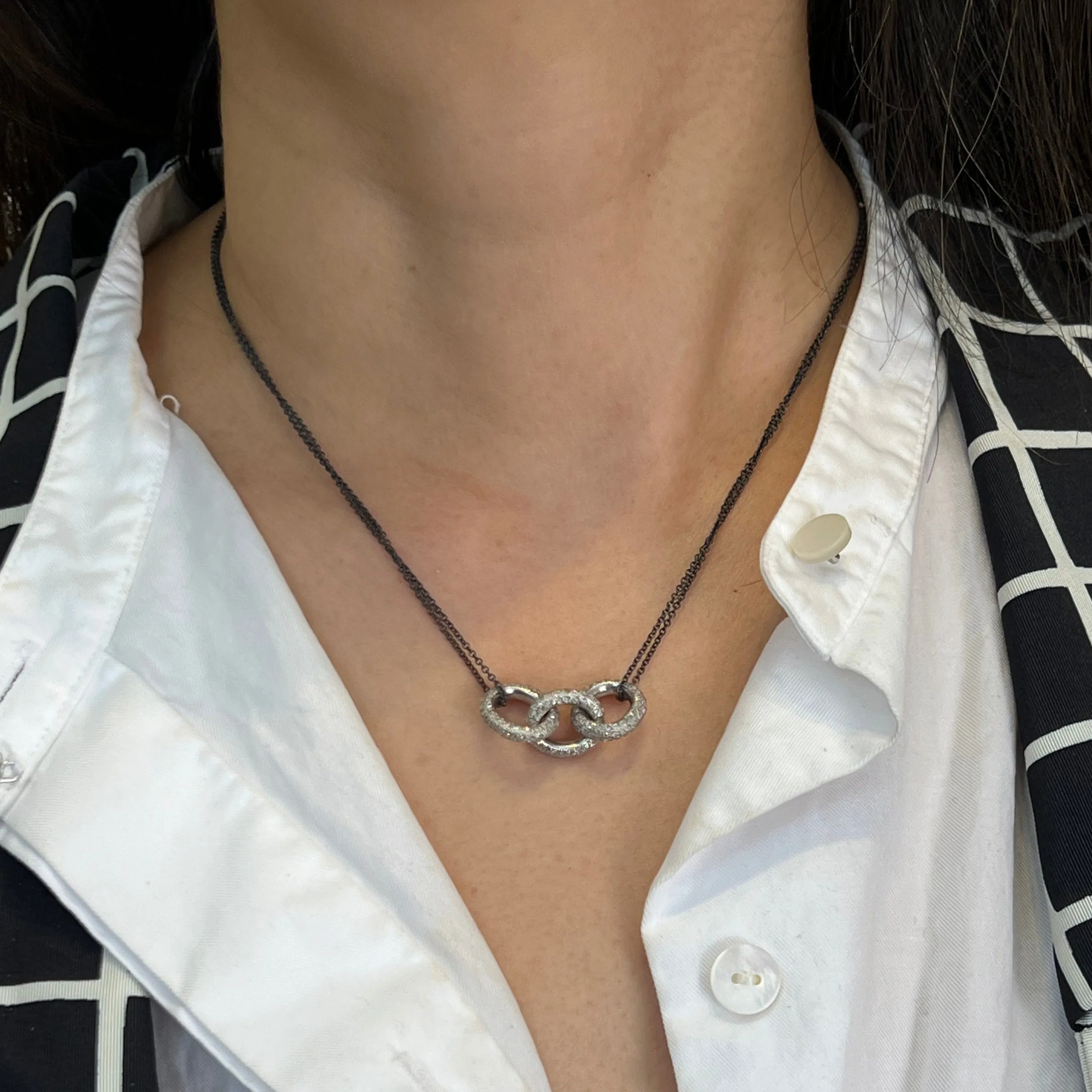 Pave Diamond Link Necklace