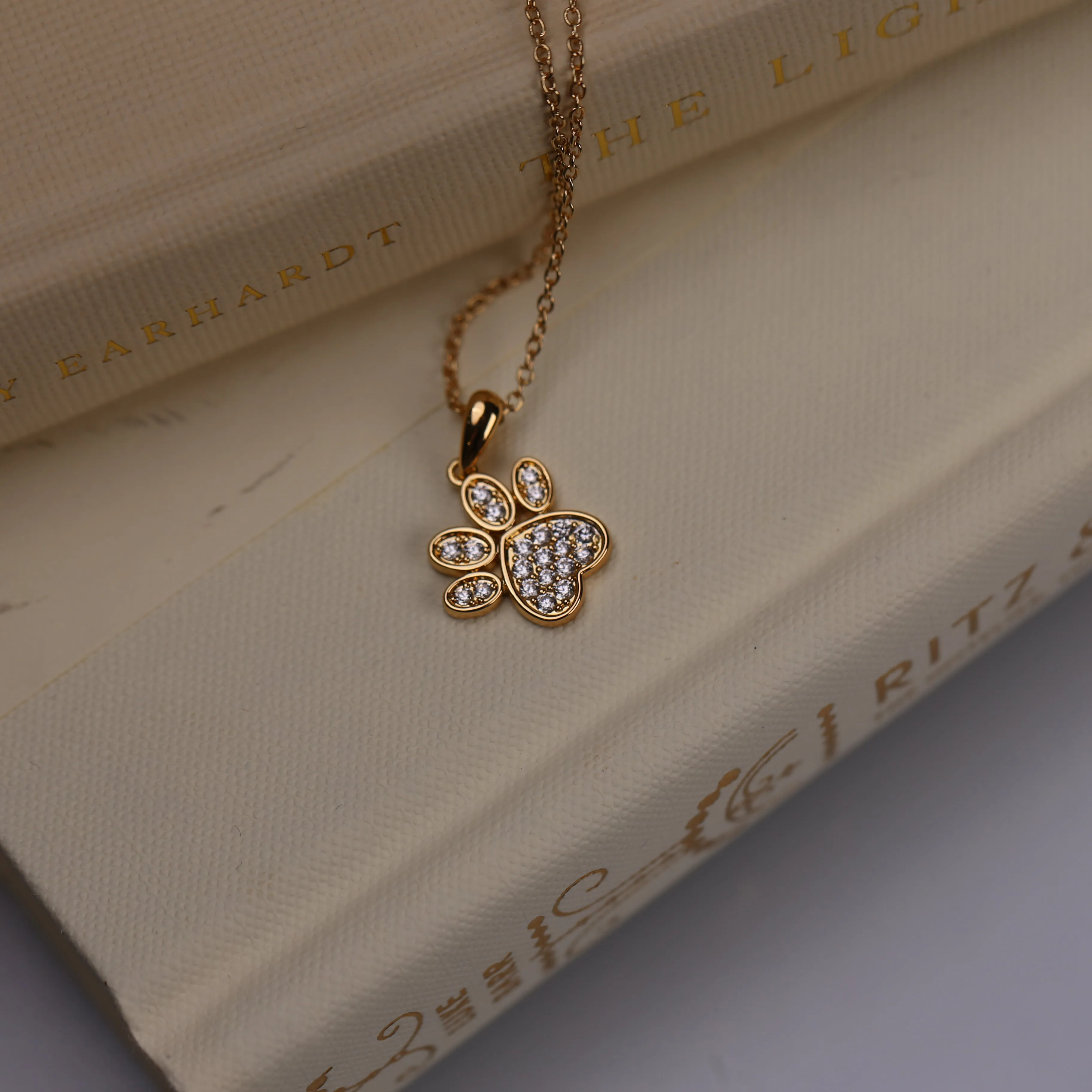 Pave Pawprint Pendant Necklace