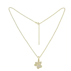 Pave Pawprint Pendant Necklace