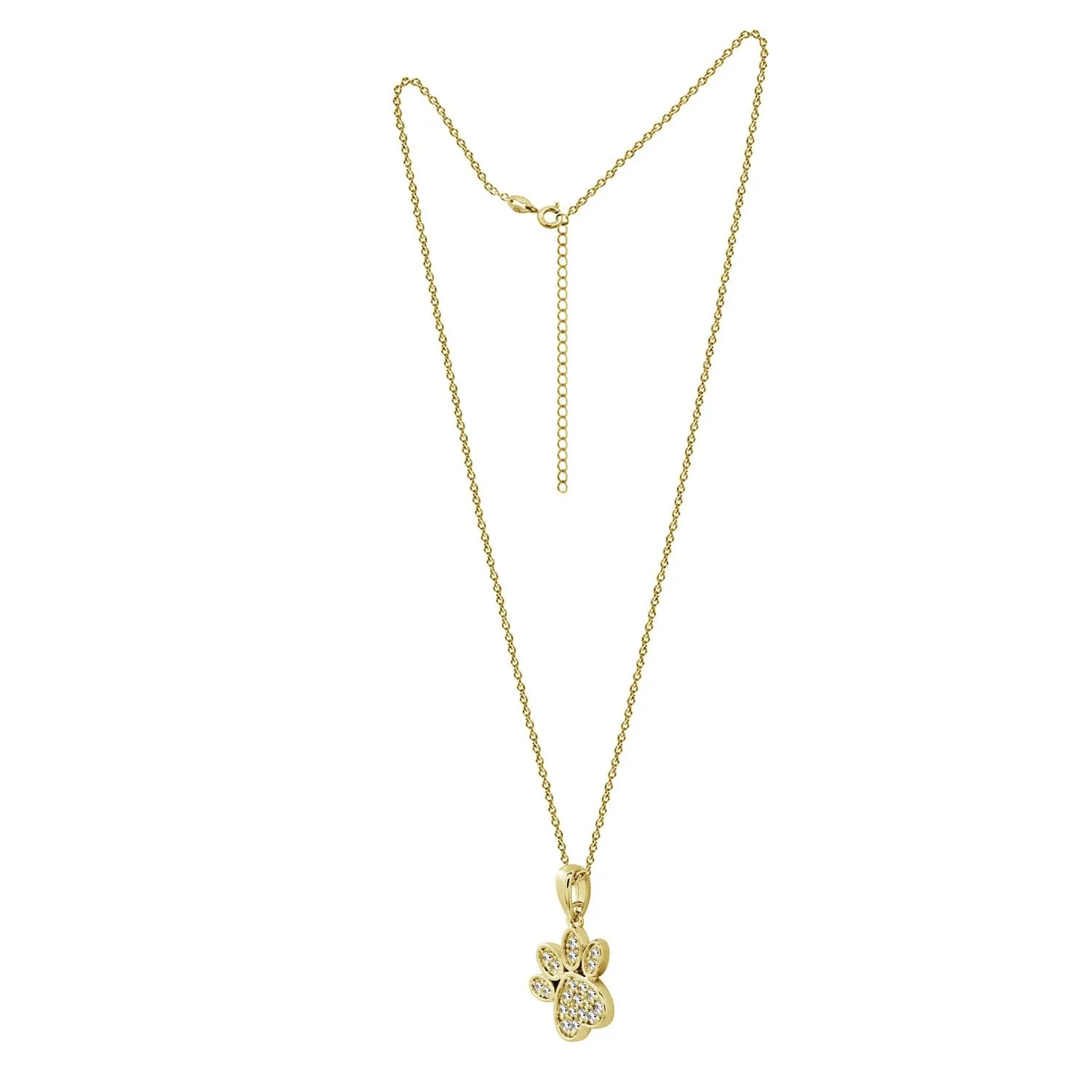 Pave Pawprint Pendant Necklace