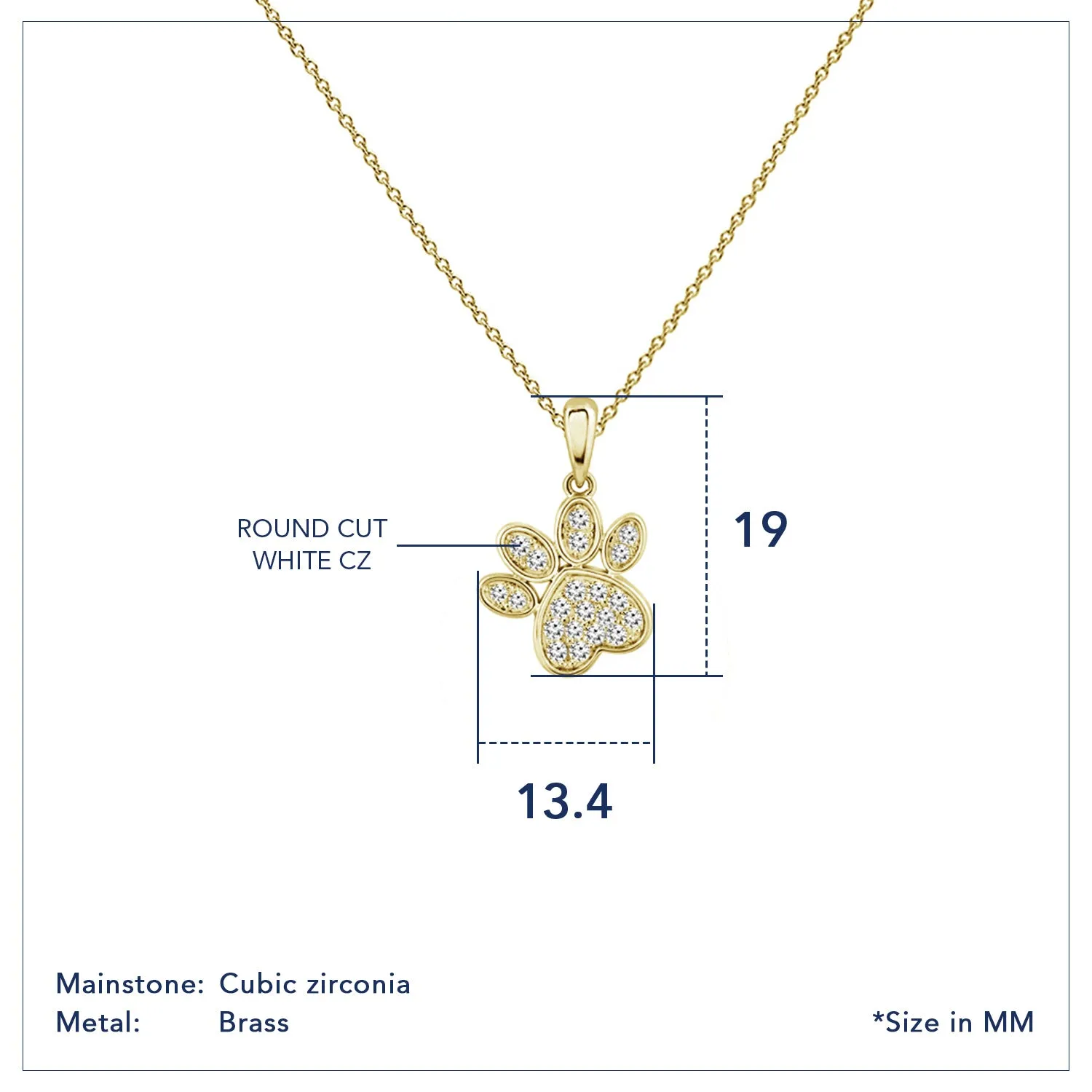 Pave Pawprint Pendant Necklace
