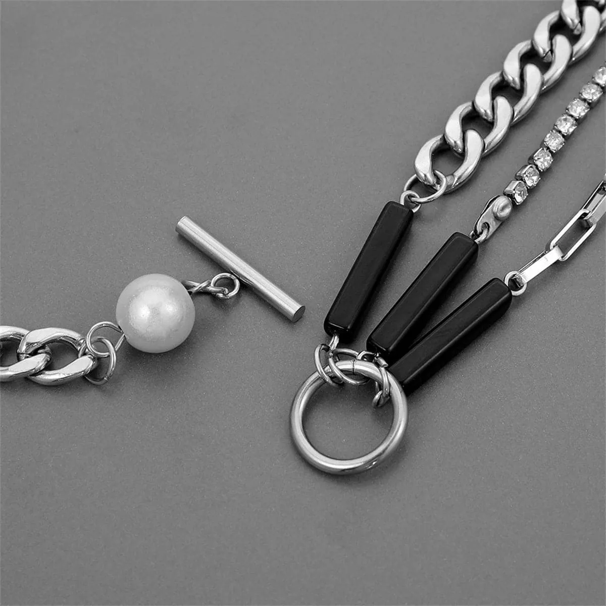 Pearl & Cubic Zirconia Layered Necklace