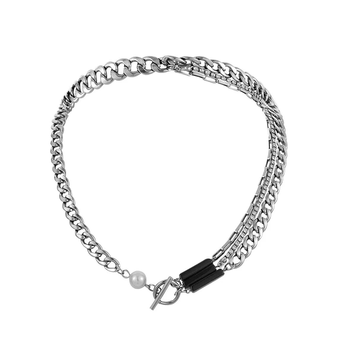 Pearl & Cubic Zirconia Layered Necklace