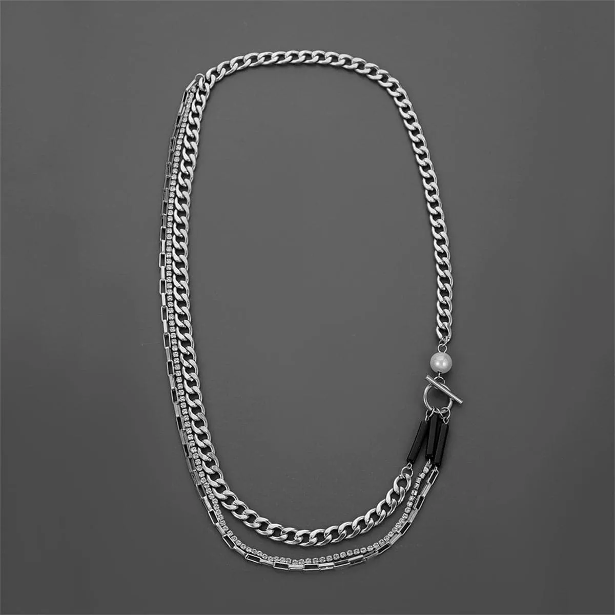 Pearl & Cubic Zirconia Layered Necklace
