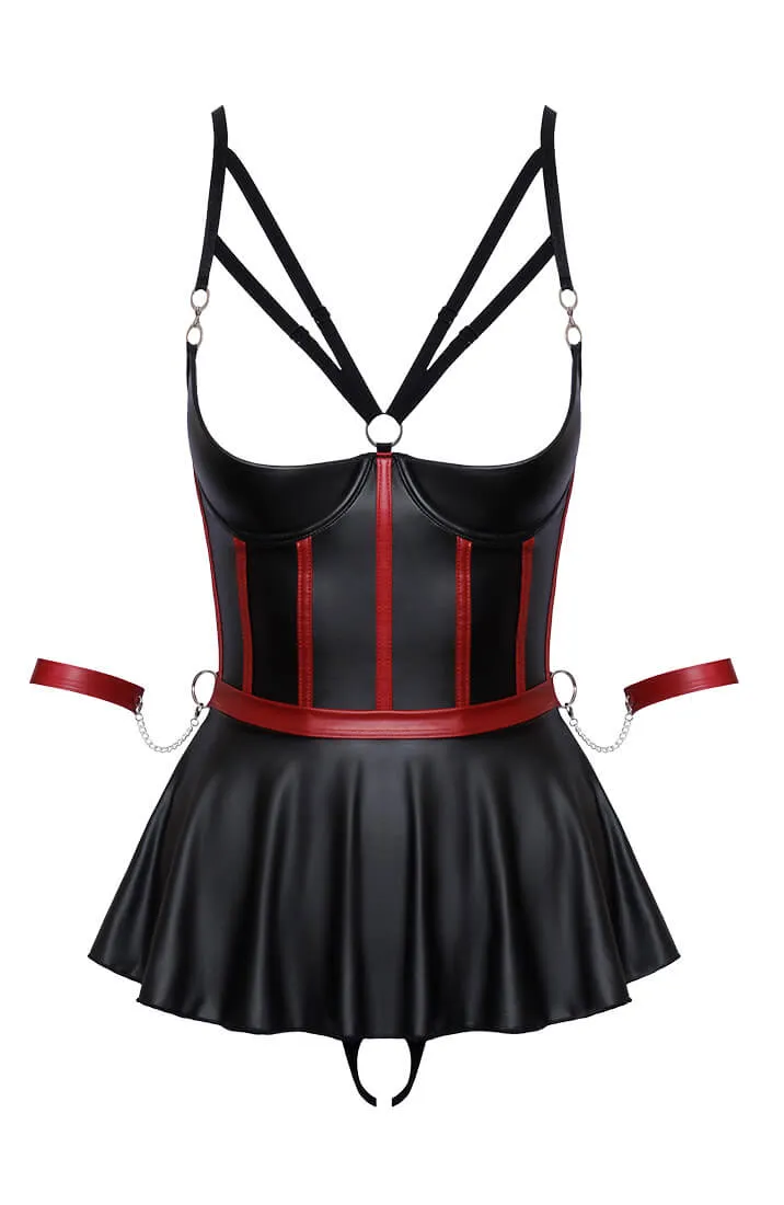 Peplum lingerie with open cup & restraints - FWB