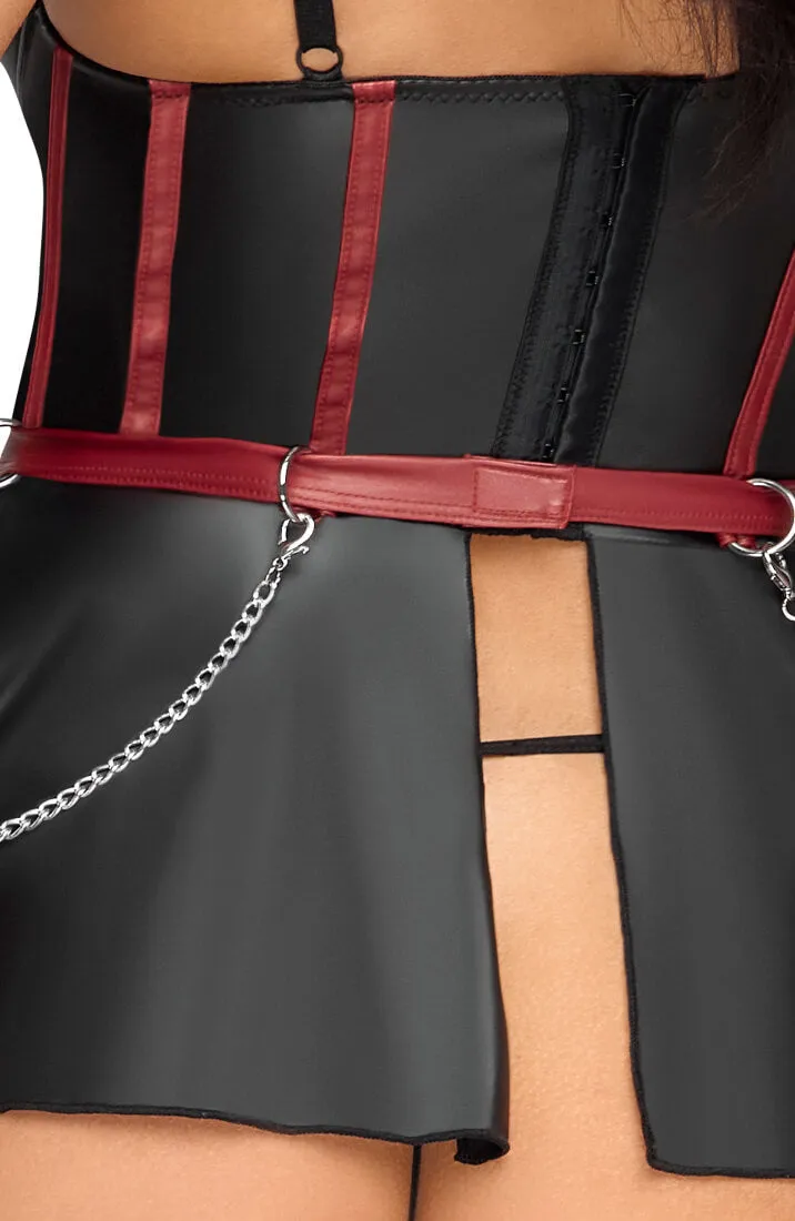 Peplum lingerie with open cup & restraints - FWB