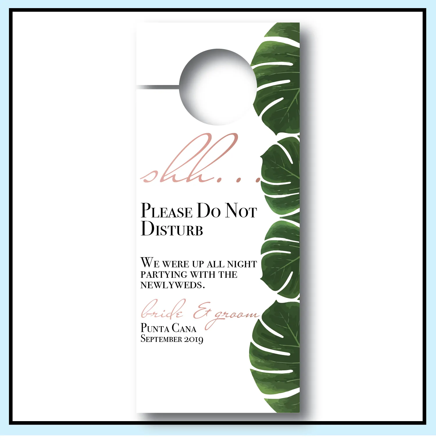 Personalized Wedding Door Hangers - Palm