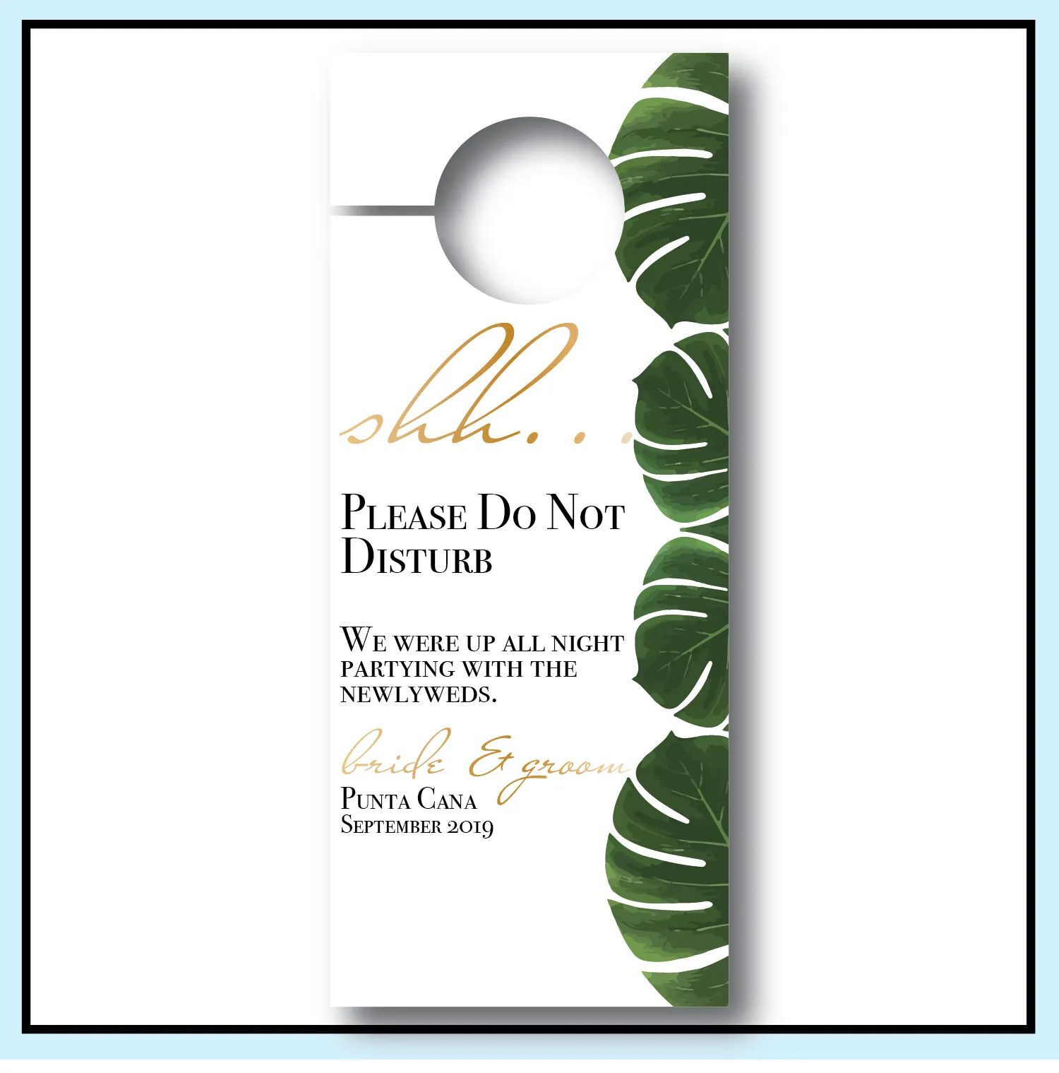 Personalized Wedding Door Hangers - Palm