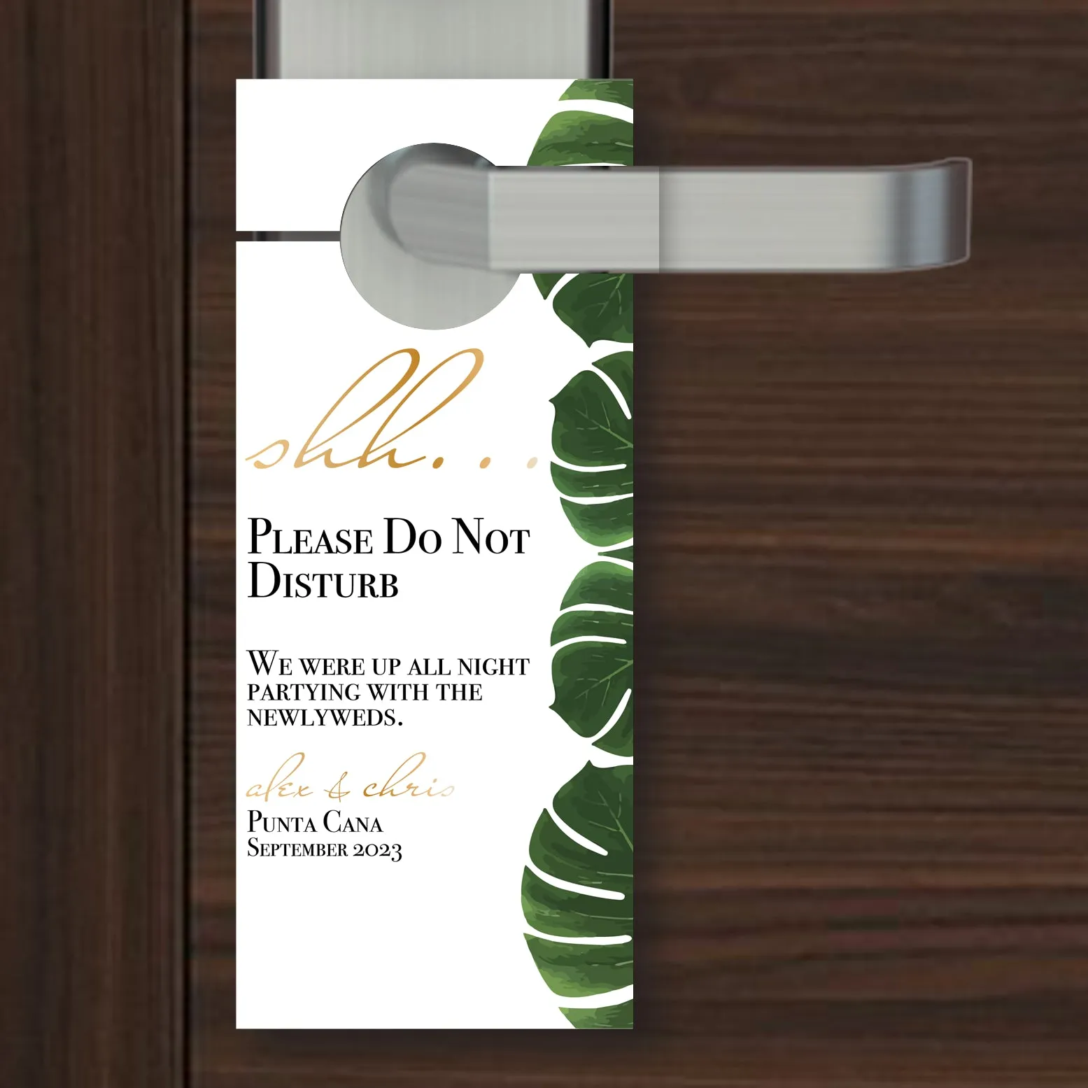 Personalized Wedding Door Hangers - Palm