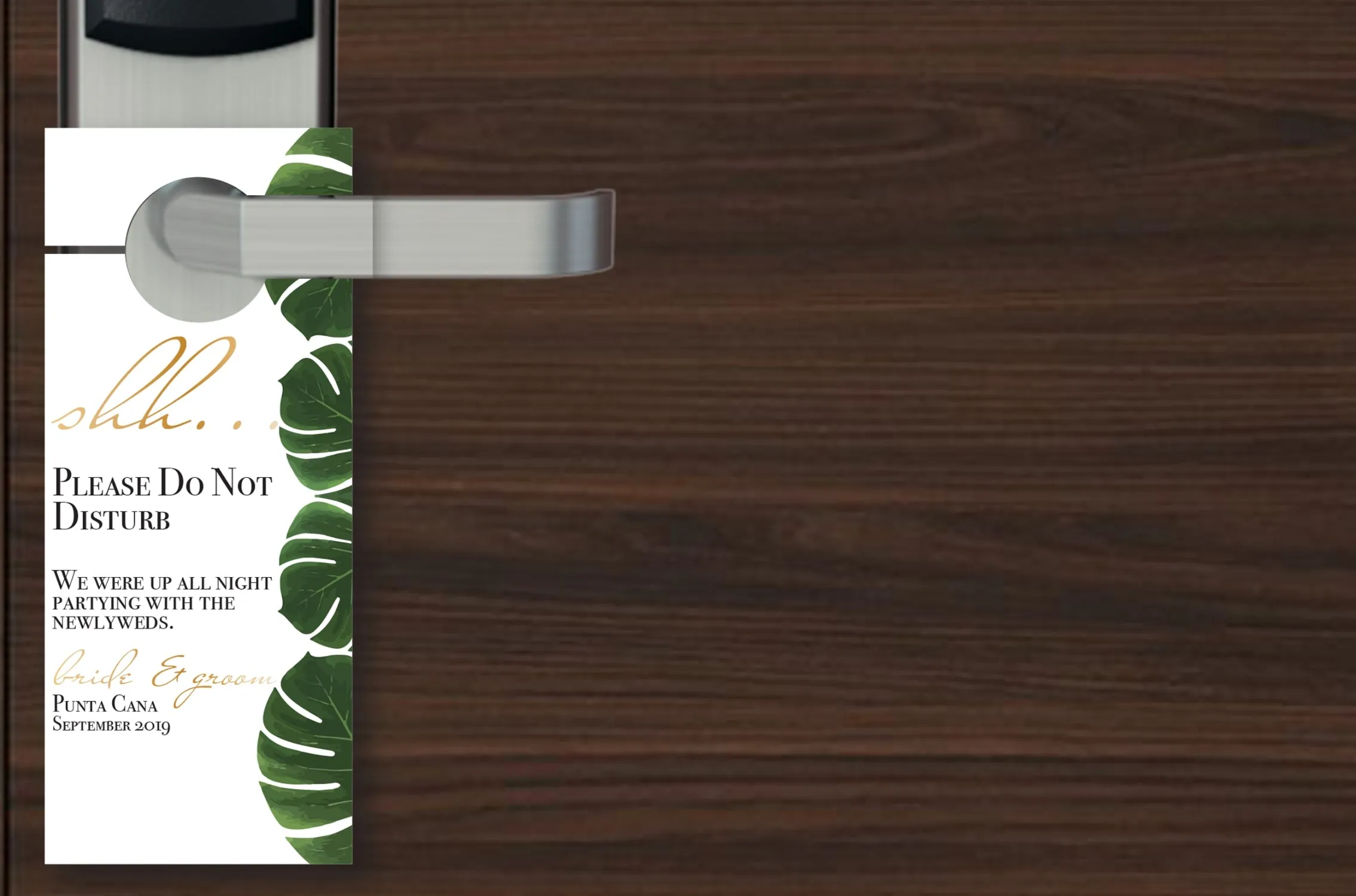 Personalized Wedding Door Hangers - Palm