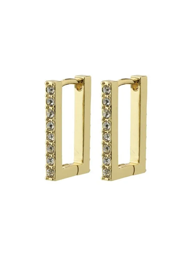 PILGRIM Coby Crystal Square Hoop Earrings