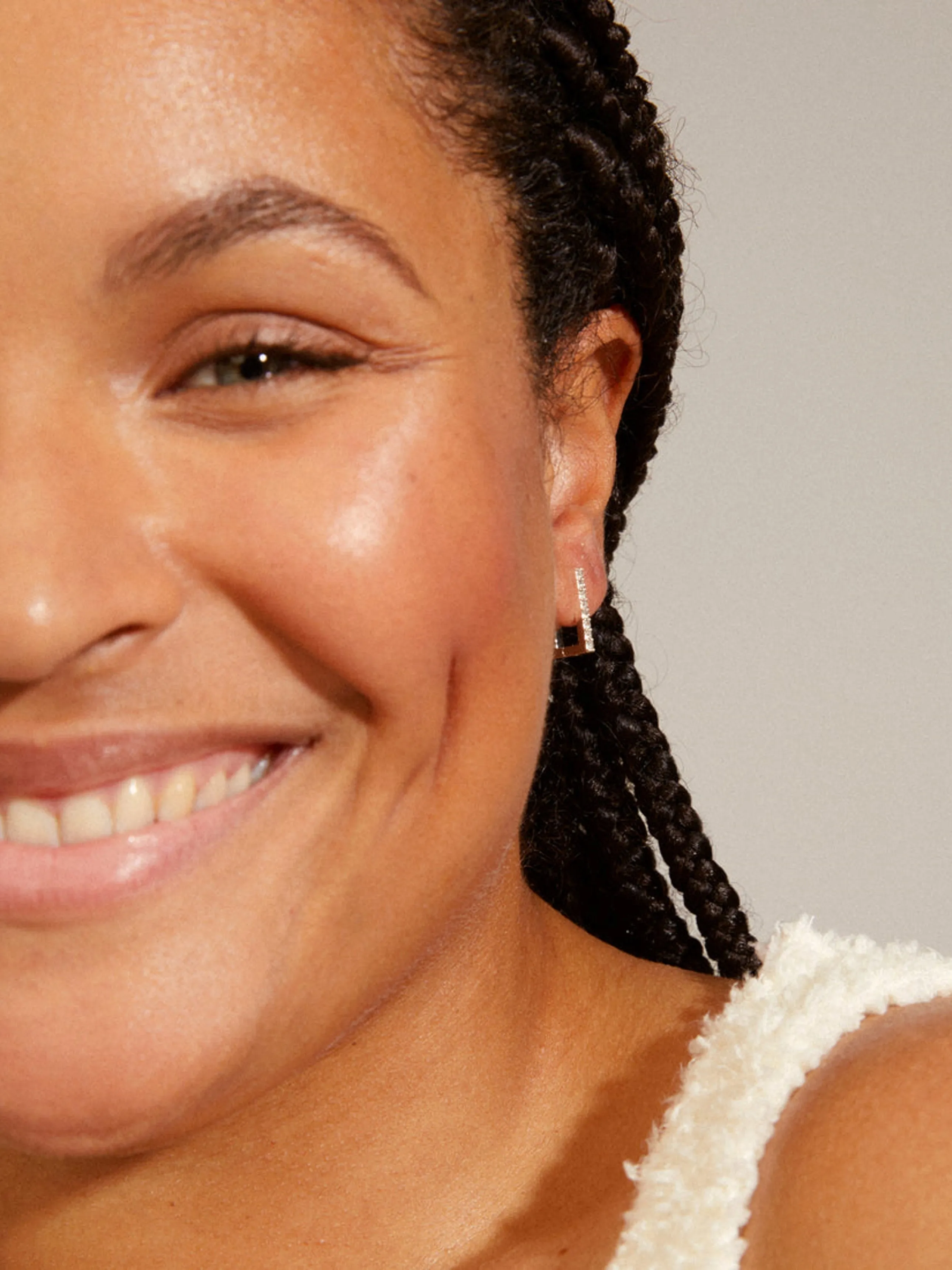 PILGRIM Coby Crystal Square Hoop Earrings