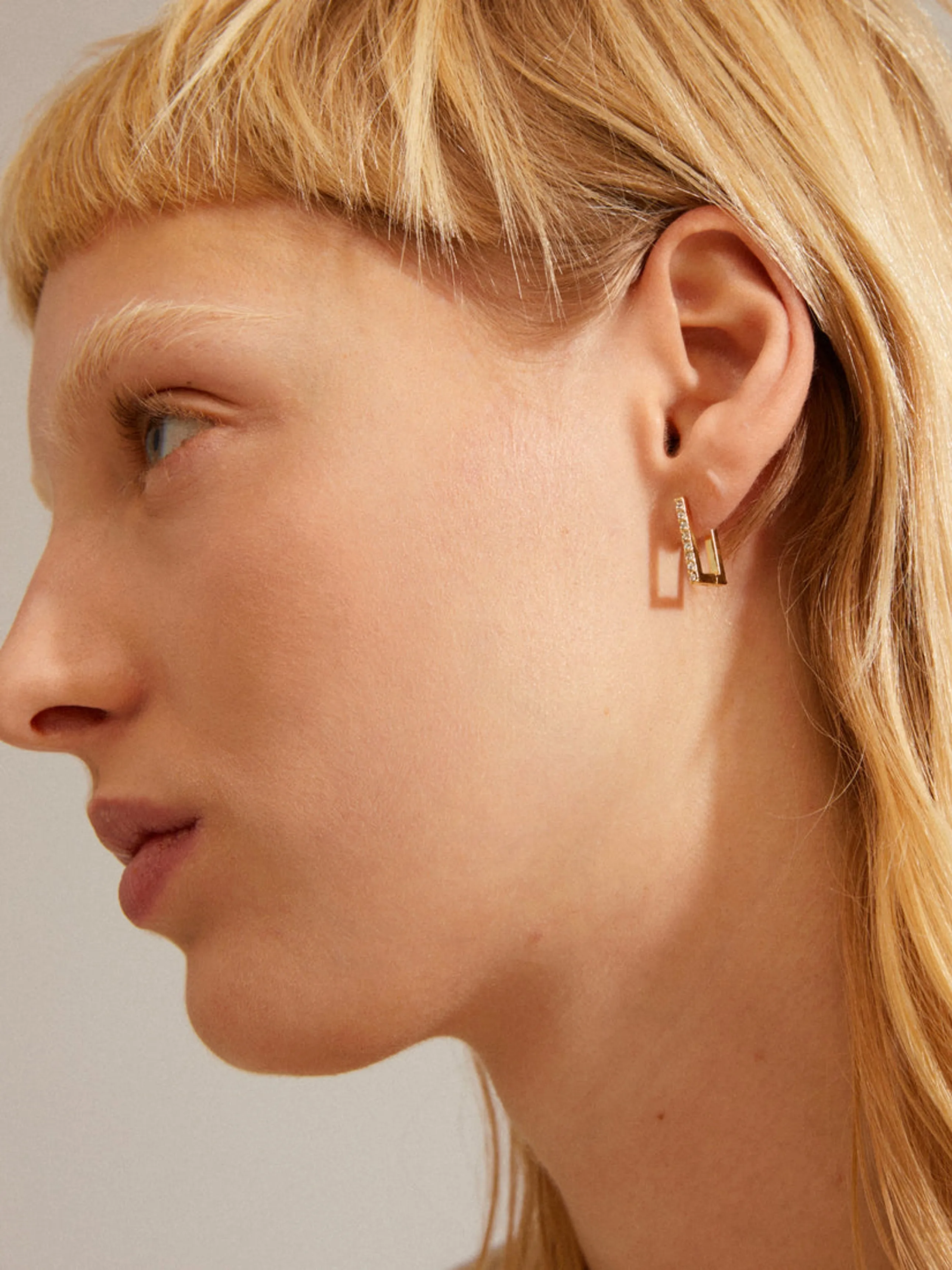 PILGRIM Coby Crystal Square Hoop Earrings