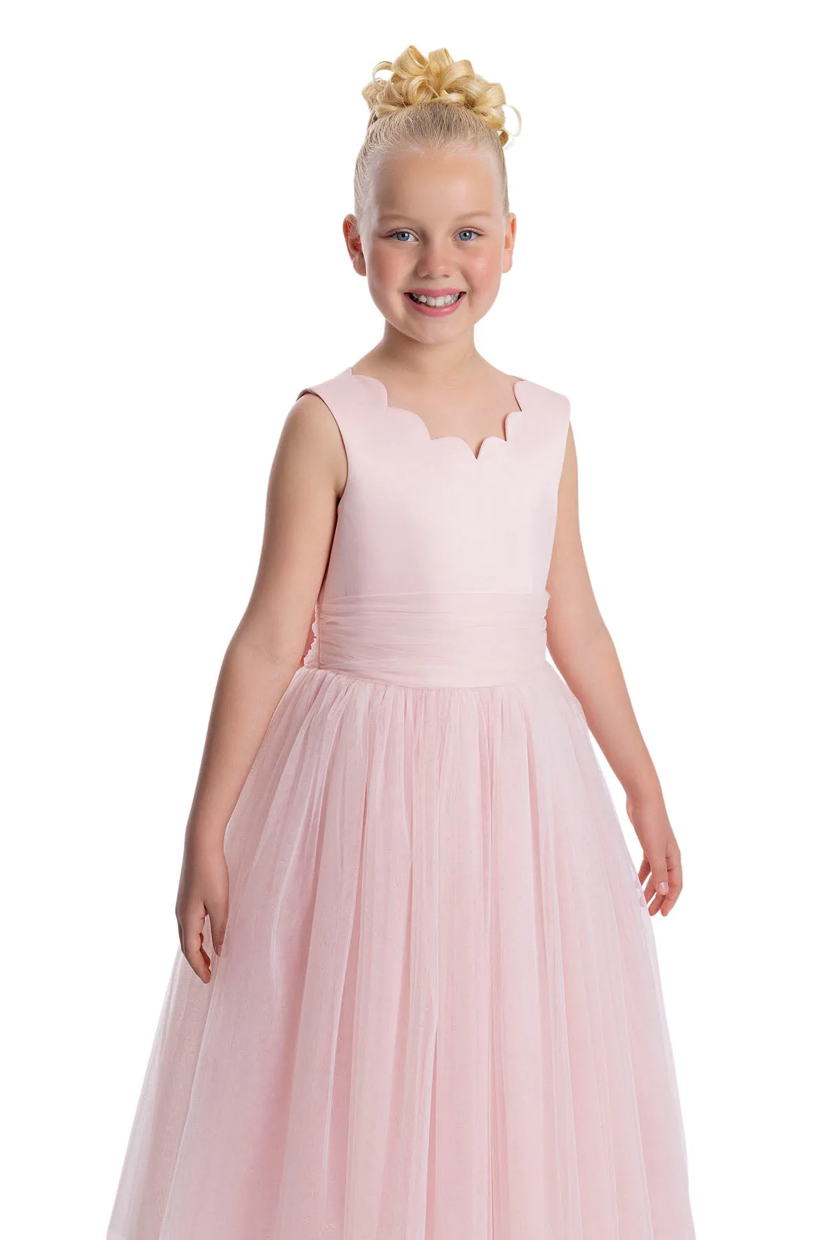 Pink Tulle Maxi Dress Long Tutu Dress for Girls