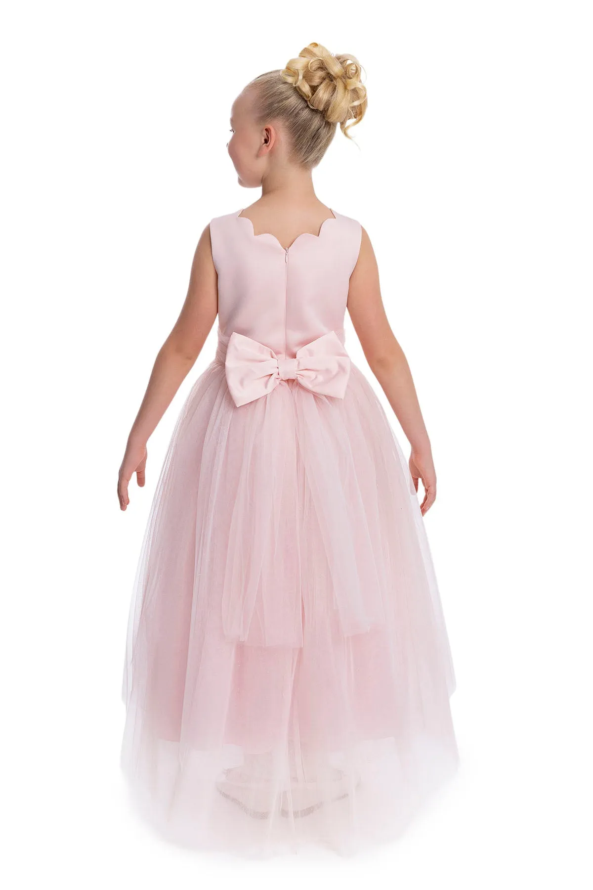 Pink Tulle Maxi Dress Long Tutu Dress for Girls
