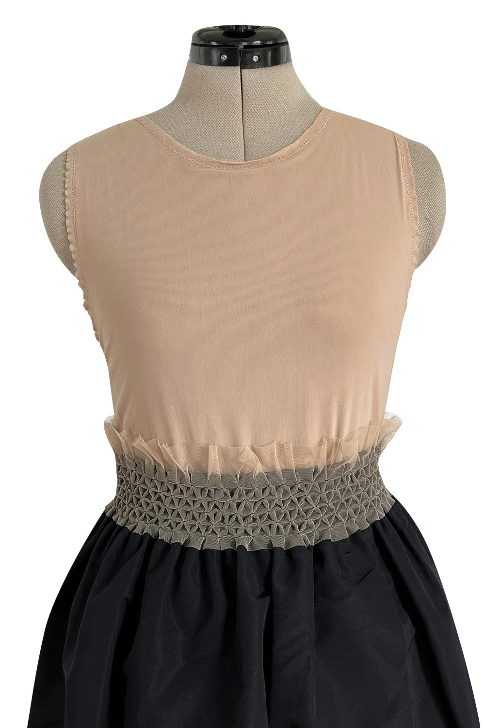 Prettiest 1998 Isaac Mizrahi Sleeveless Top & Black Silk & Silk Chiffon Taffeta Skirt Set