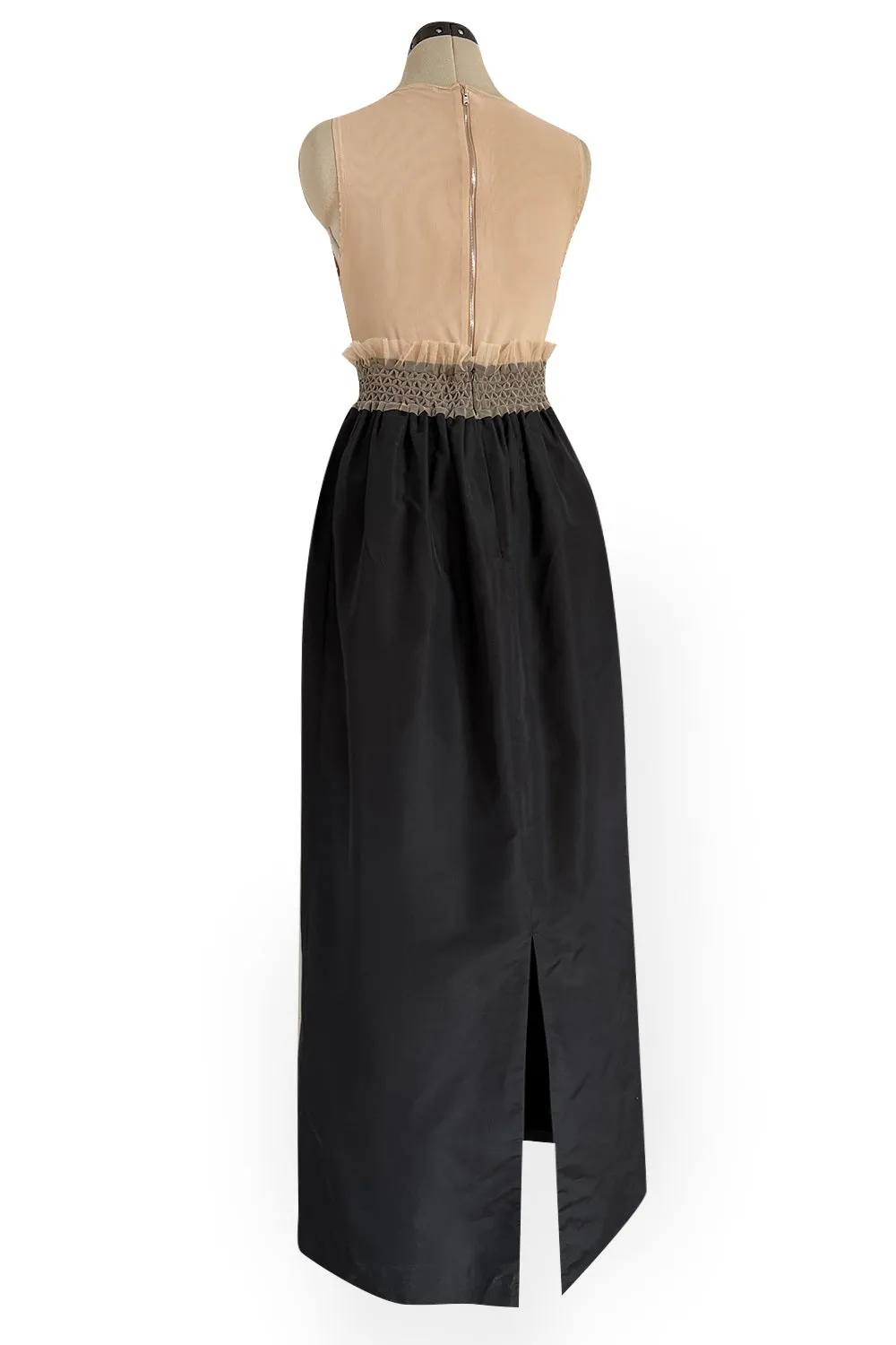 Prettiest 1998 Isaac Mizrahi Sleeveless Top & Black Silk & Silk Chiffon Taffeta Skirt Set