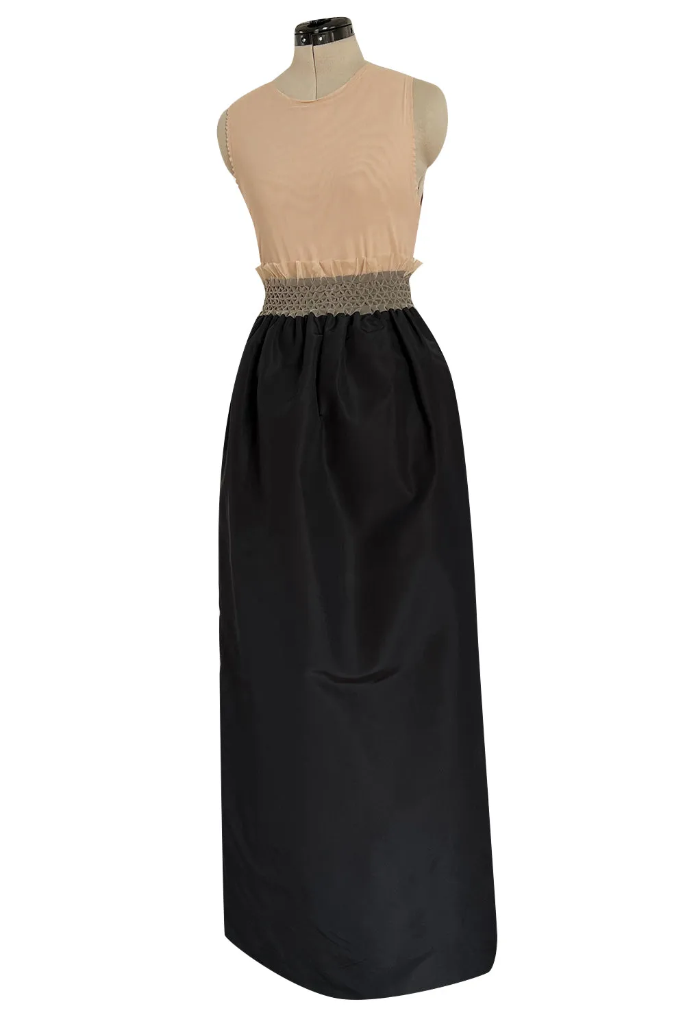 Prettiest 1998 Isaac Mizrahi Sleeveless Top & Black Silk & Silk Chiffon Taffeta Skirt Set