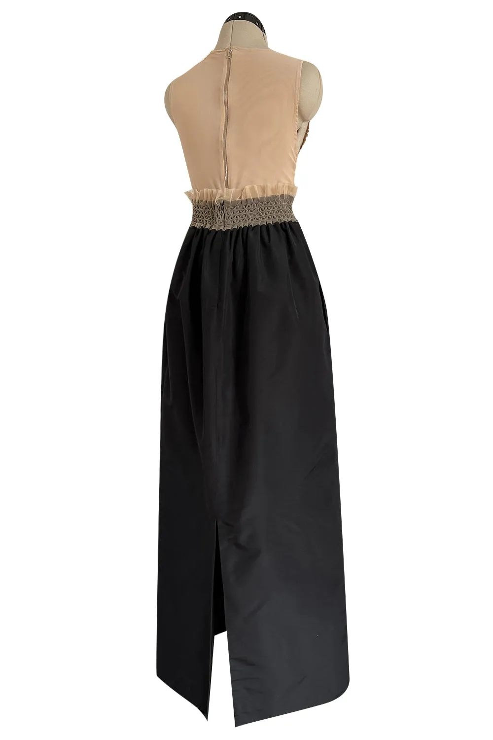 Prettiest 1998 Isaac Mizrahi Sleeveless Top & Black Silk & Silk Chiffon Taffeta Skirt Set