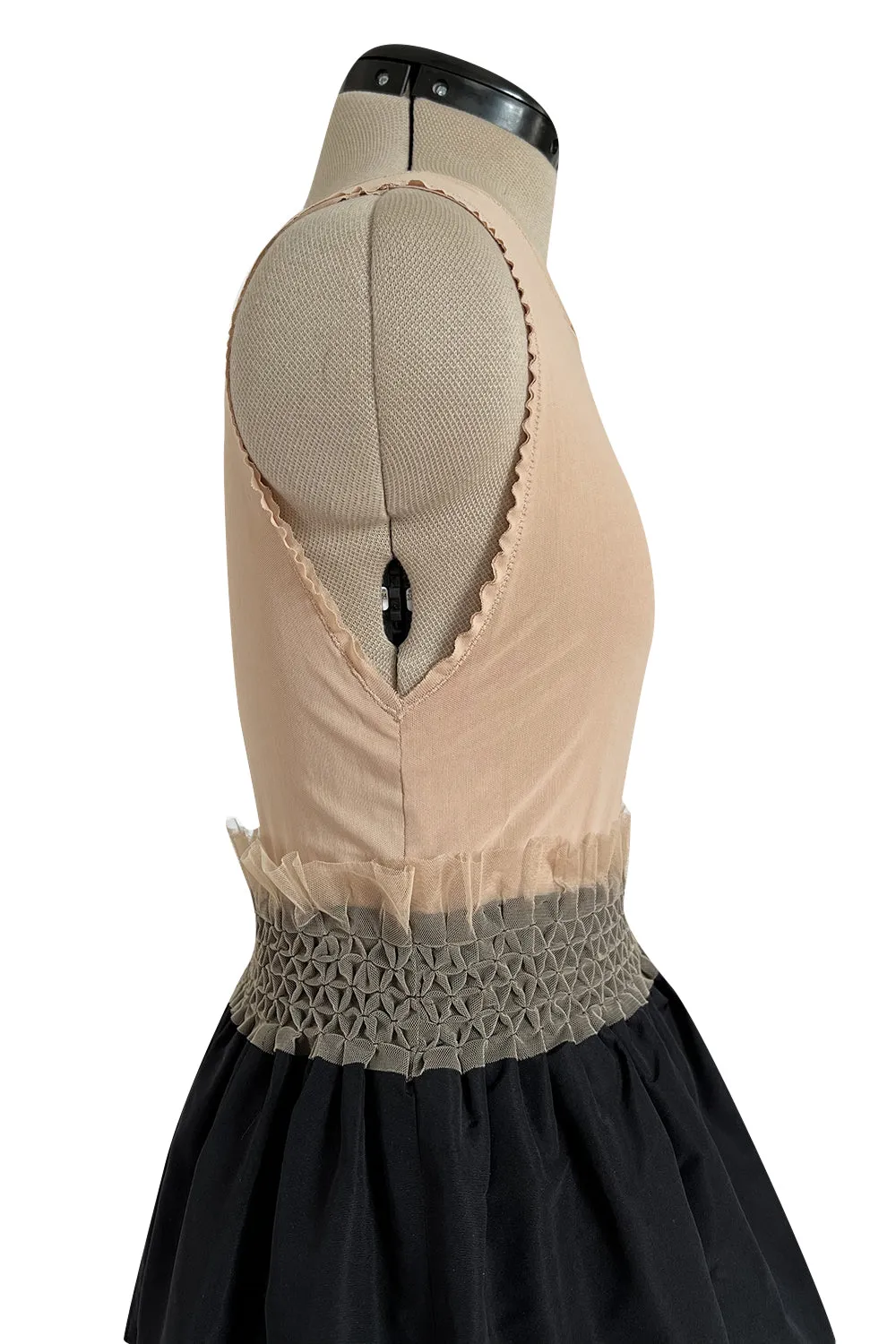 Prettiest 1998 Isaac Mizrahi Sleeveless Top & Black Silk & Silk Chiffon Taffeta Skirt Set