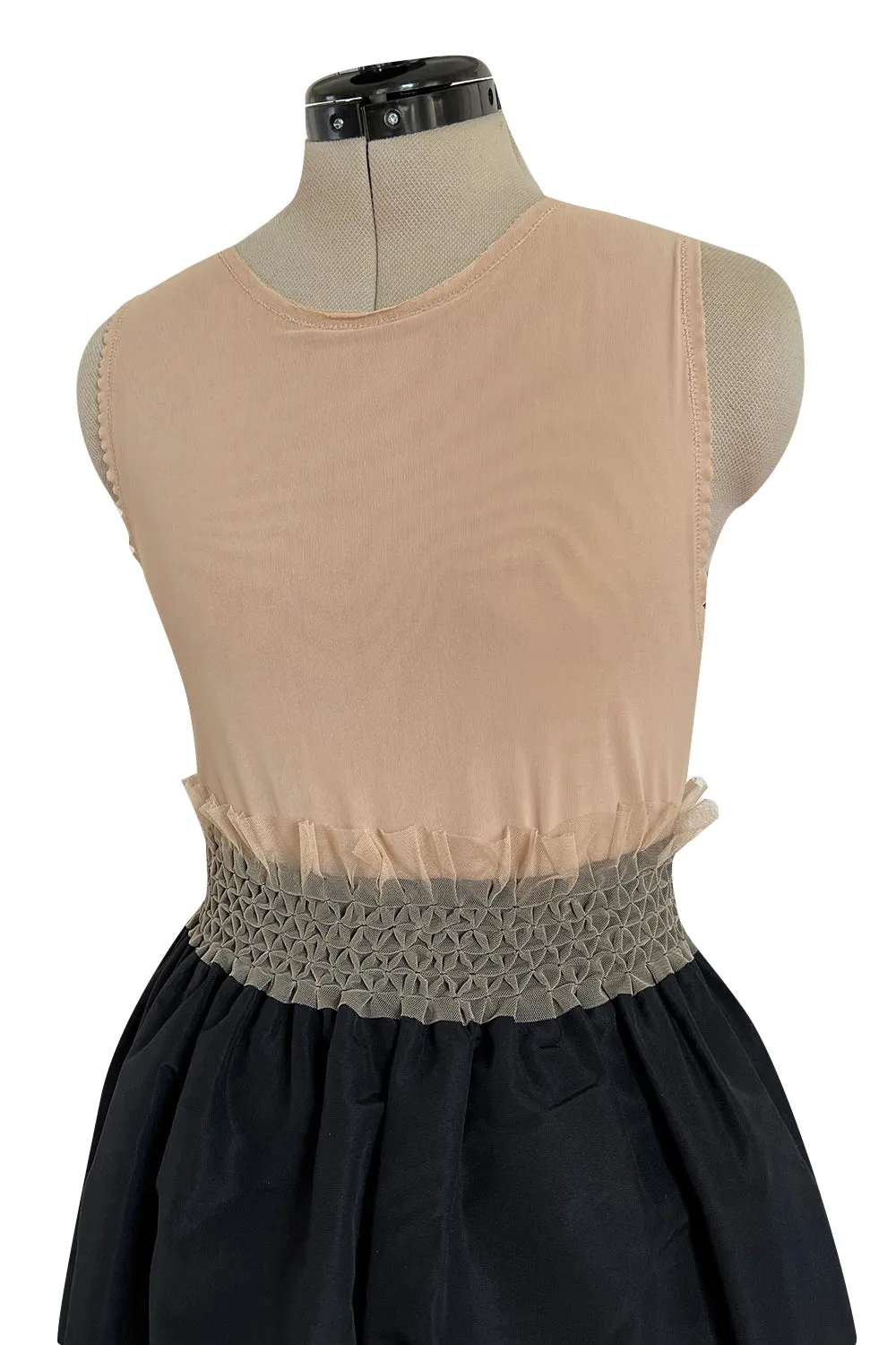 Prettiest 1998 Isaac Mizrahi Sleeveless Top & Black Silk & Silk Chiffon Taffeta Skirt Set