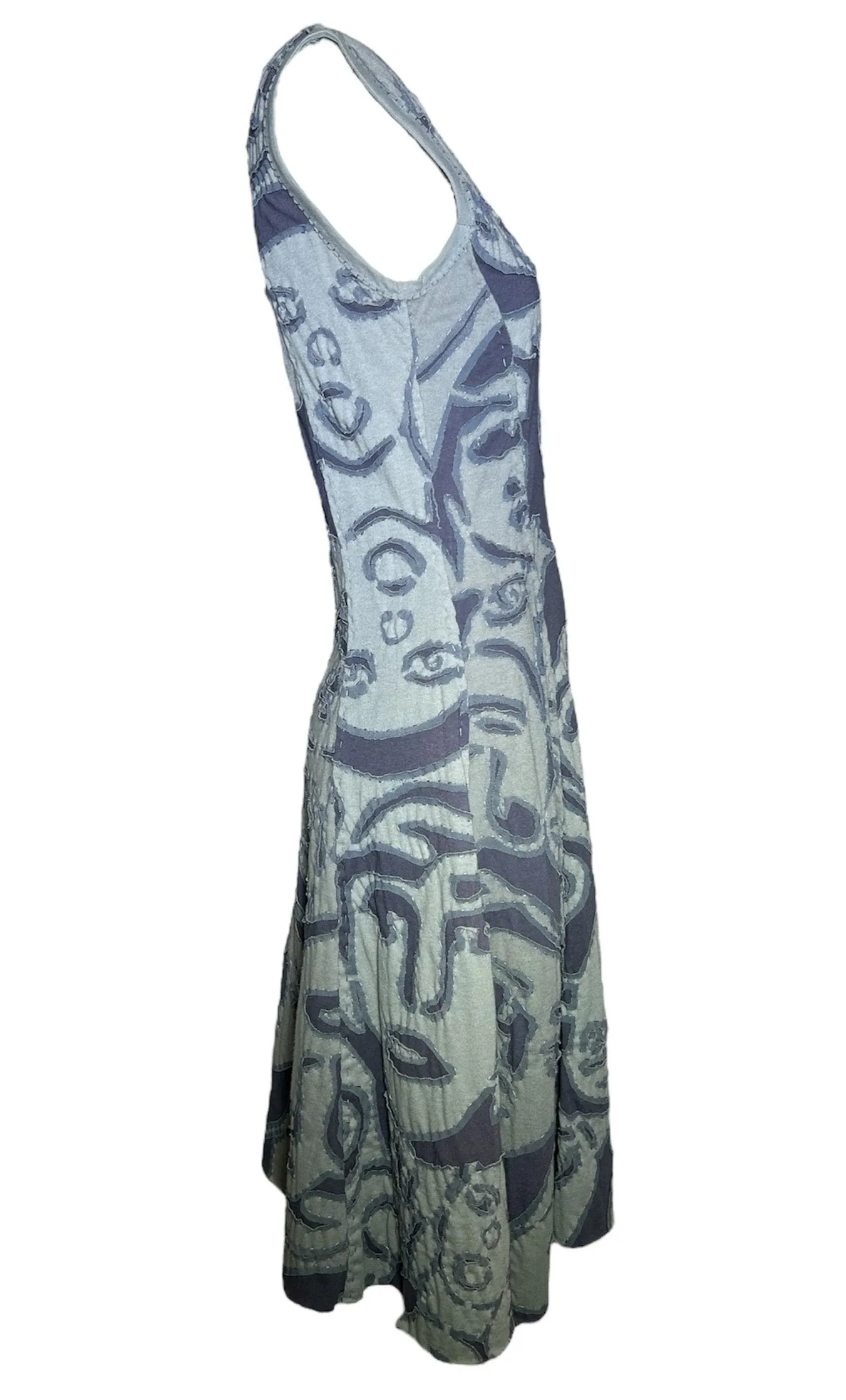 Project Alabama 2000s Incredible Hand Crafted Faces Dress, Rare