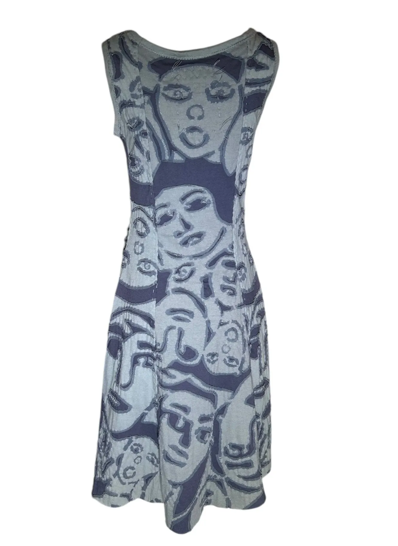Project Alabama 2000s Incredible Hand Crafted Faces Dress, Rare