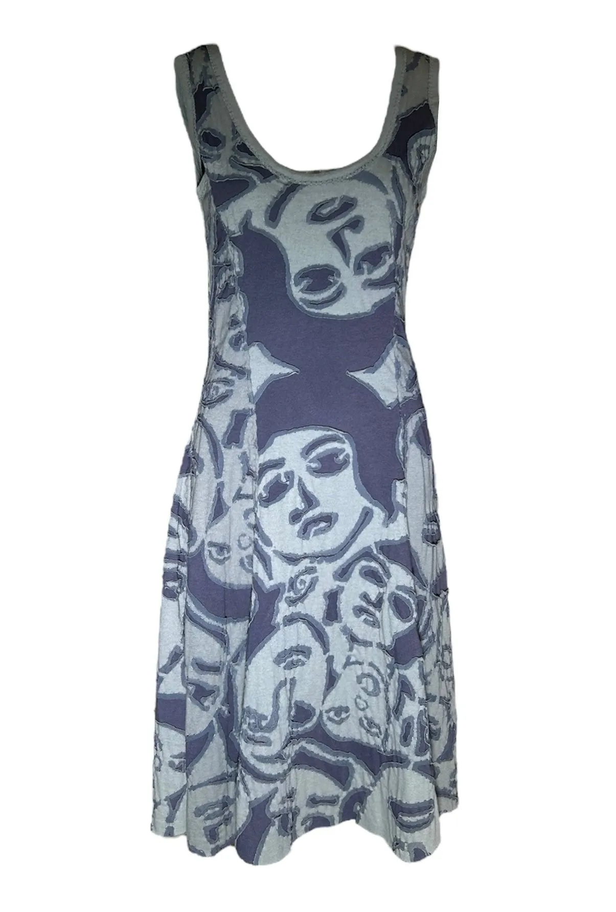 Project Alabama 2000s Incredible Hand Crafted Faces Dress, Rare