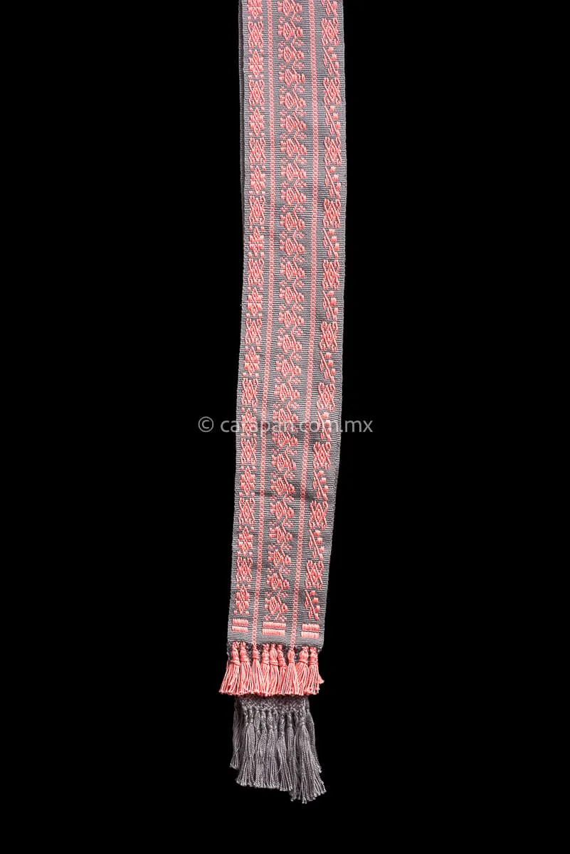 Purepecha Indigenous Textile Belt with Women Holding Hands