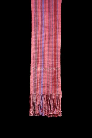 Purepecha Striped Indigenous Textile Belt Runner in Pink