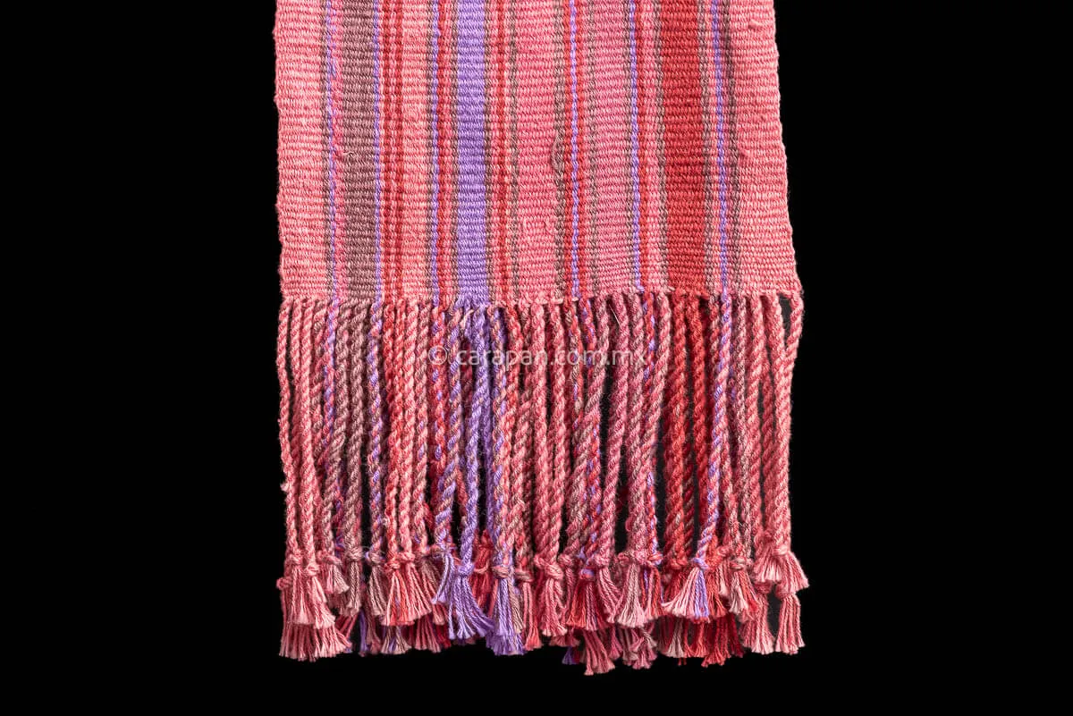 Purepecha Striped Indigenous Textile Belt Runner in Pink