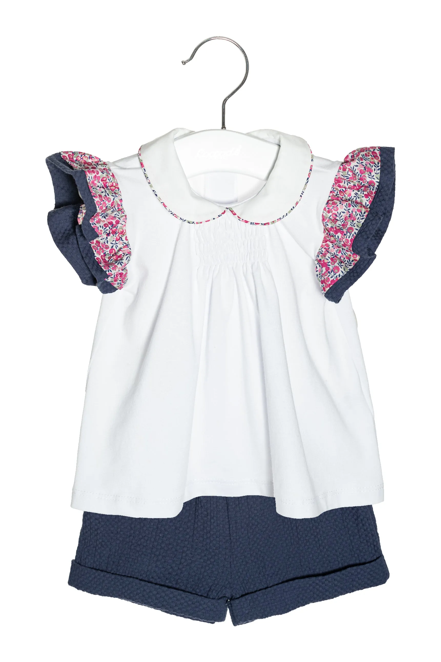 "Liberty" Navy Liberty Print Blouse & Shorts