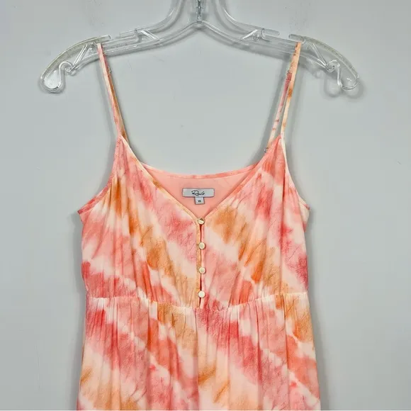 RAILS DELILAH SUNSET TIE DYE Dress Sun Summer Long Tiered Strappy Boho Revolve