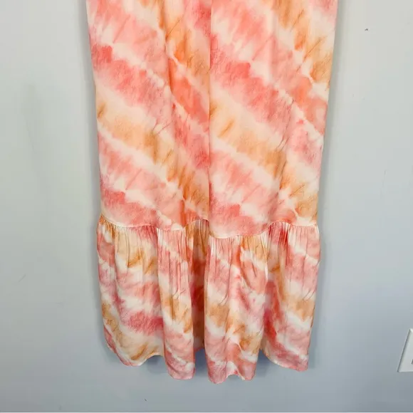 RAILS DELILAH SUNSET TIE DYE Dress Sun Summer Long Tiered Strappy Boho Revolve