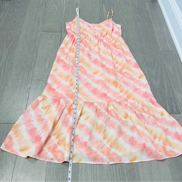 RAILS DELILAH SUNSET TIE DYE Dress Sun Summer Long Tiered Strappy Boho Revolve