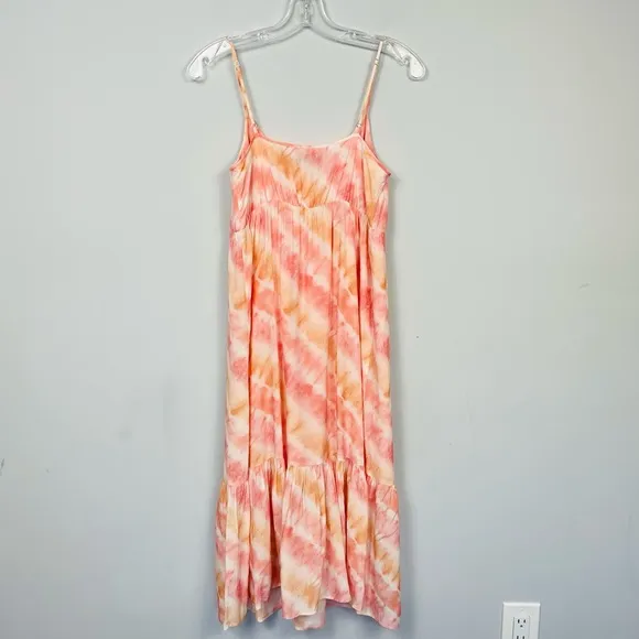 RAILS DELILAH SUNSET TIE DYE Dress Sun Summer Long Tiered Strappy Boho Revolve