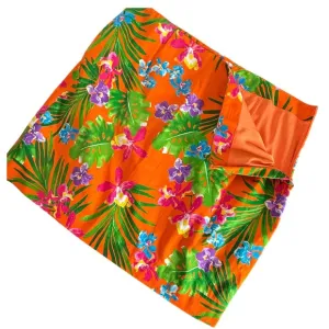 Ralph Lauren Black Label Short Skirt Womens 12 Orange Floral Tropical Print