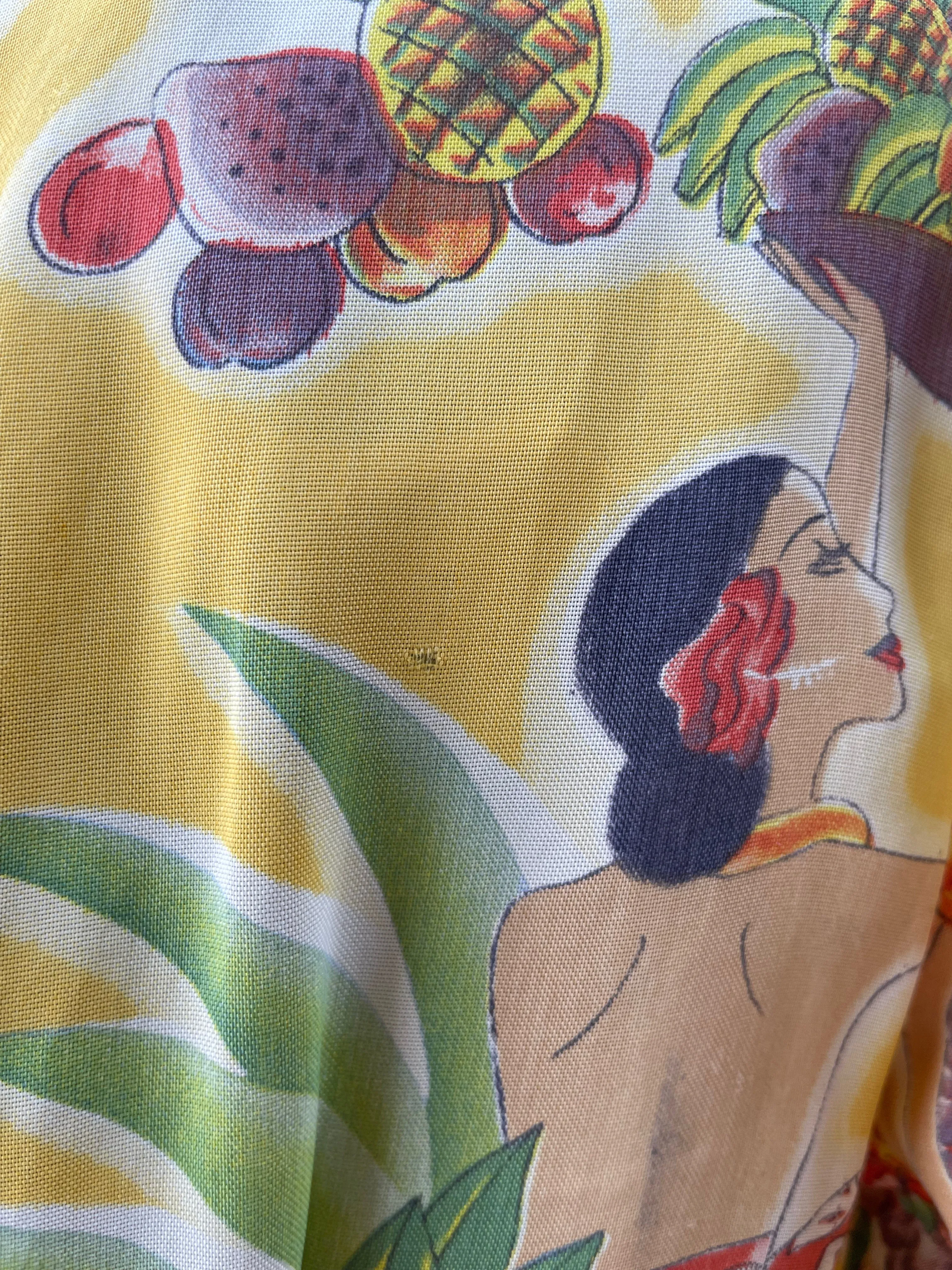 Rare 1940s Hawaiiana Tie Waist Dress
