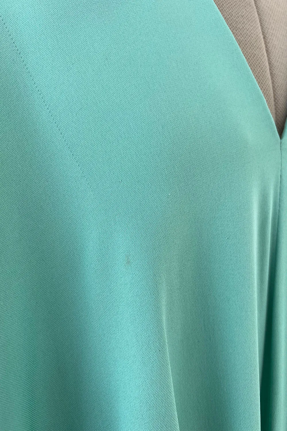 Rare 1978 Pierre Cardin Haute Couture Pale Mint Turquoise Silk Avante Garde Sack Dress