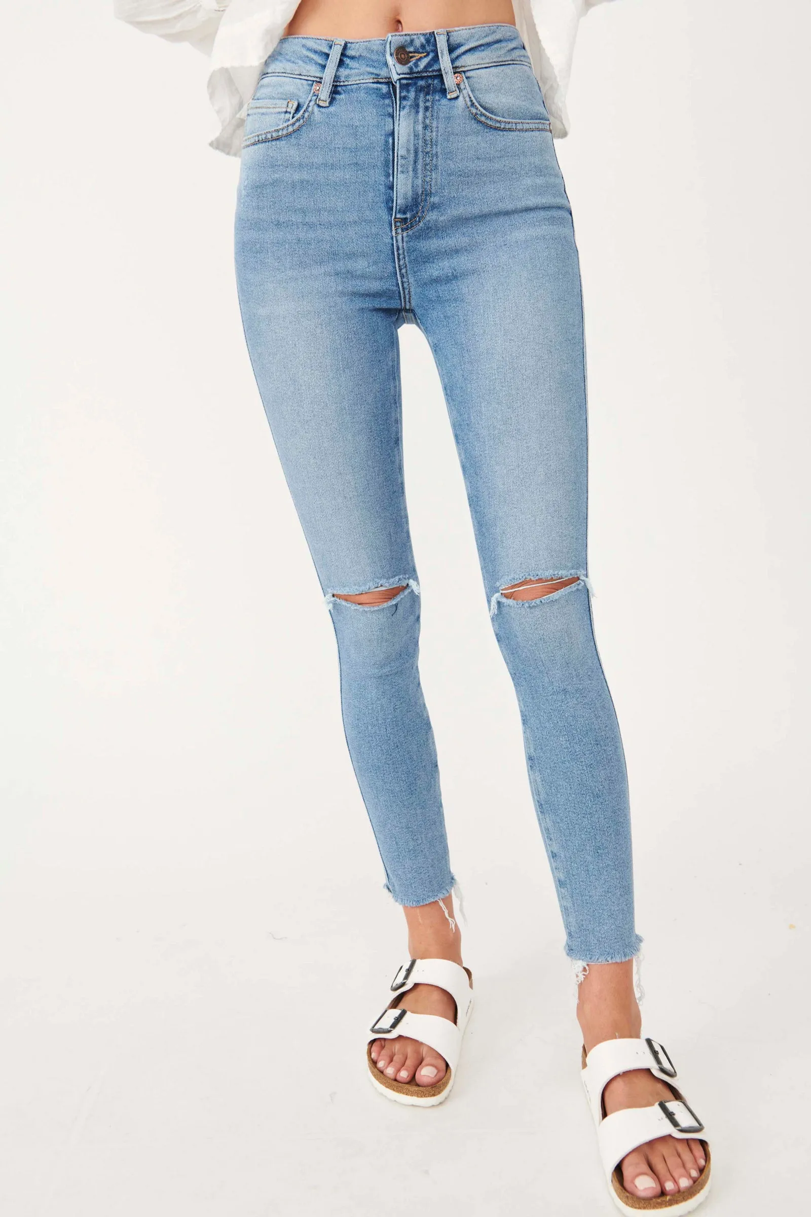 Raw High Rise Jegging In Sweet Blue