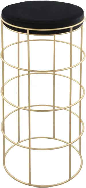 Rebar Black Velvet Bar Stool