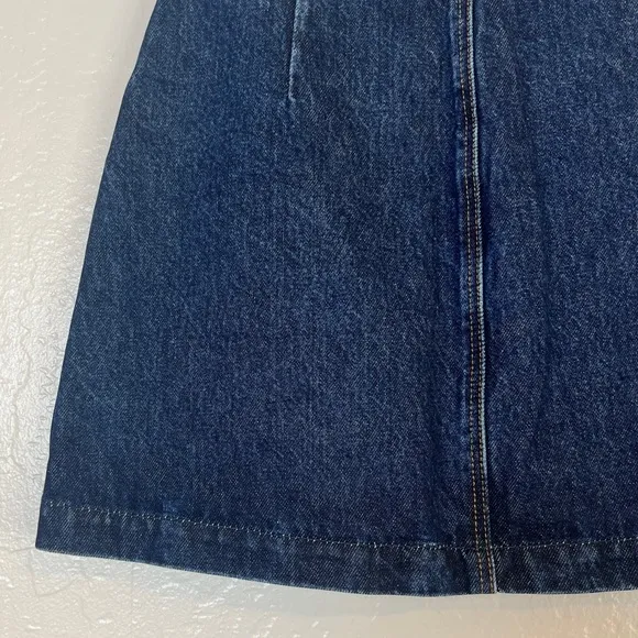 •RE/DONE• 70s Button Front Denim Mini Skirt in Heritage Rinse Wash Size XS