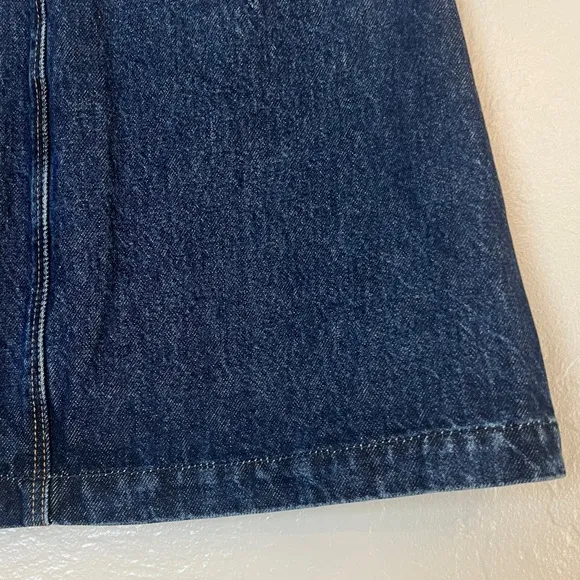 •RE/DONE• 70s Button Front Denim Mini Skirt in Heritage Rinse Wash Size XS