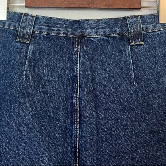 •RE/DONE• 70s Button Front Denim Mini Skirt in Heritage Rinse Wash Size XS