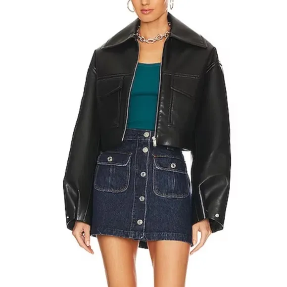 •RE/DONE• 70s Button Front Denim Mini Skirt in Heritage Rinse Wash Size XS