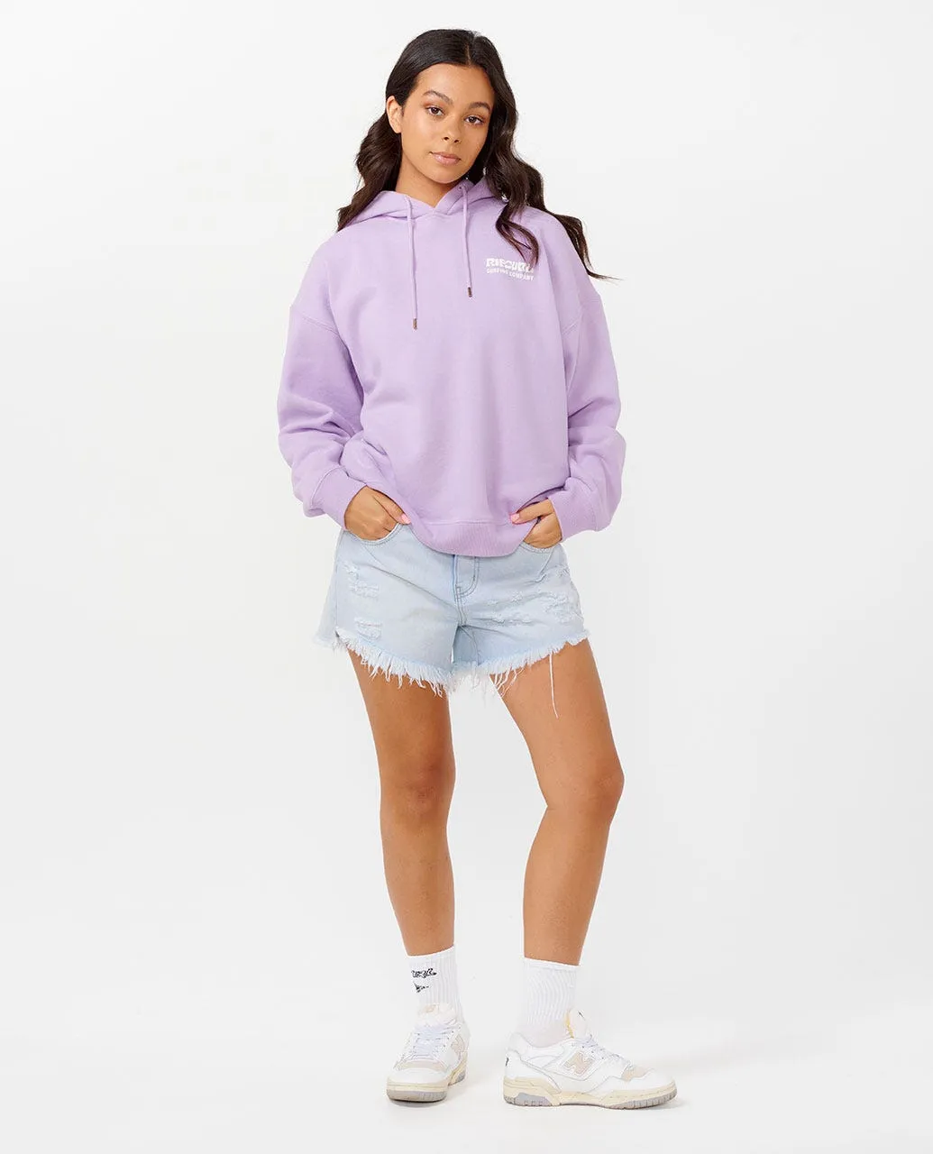 RIP CURL SURF PUFF HERITAGE HOOD - LAVENDER