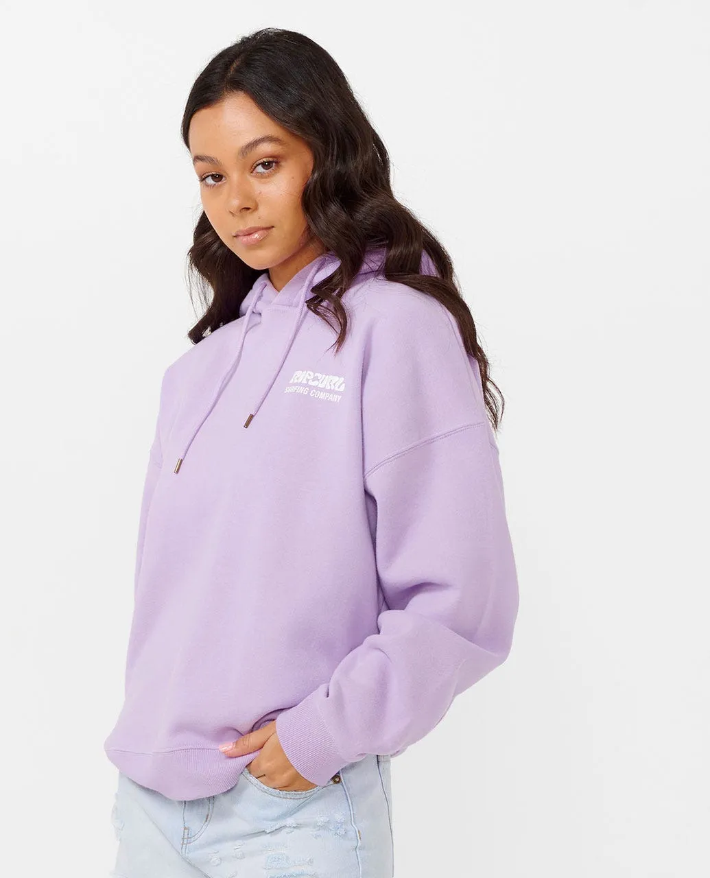 RIP CURL SURF PUFF HERITAGE HOOD - LAVENDER