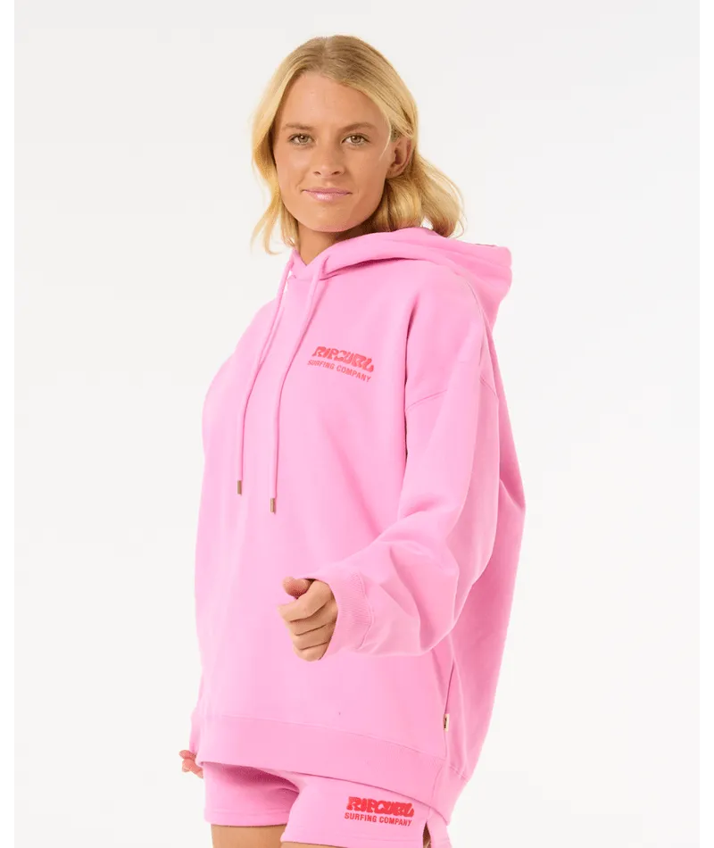 RIP CURL SURF PUFF HERITAGE HOOD - PINK